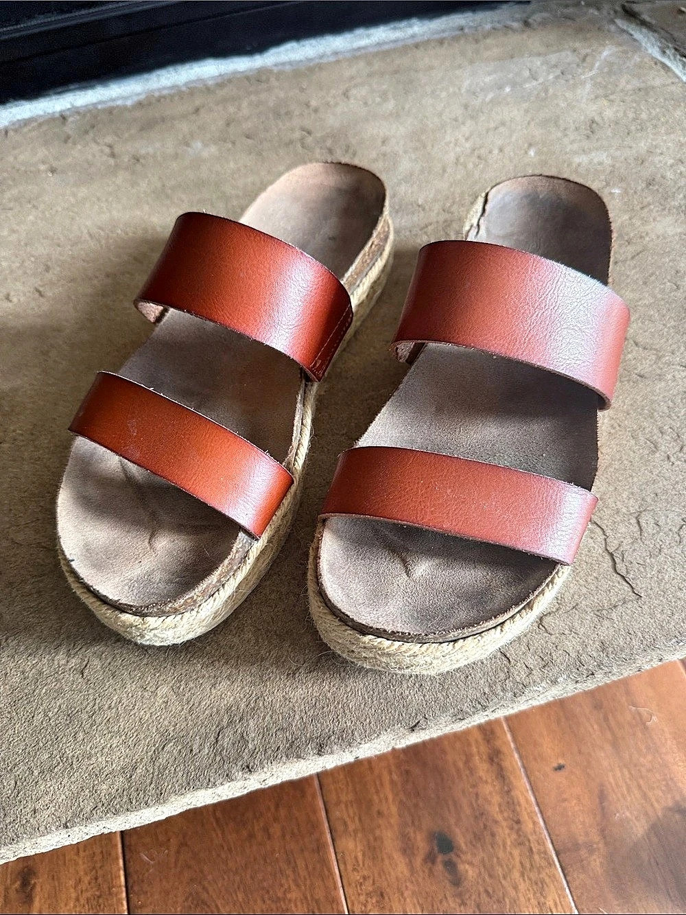Brown Espadrille Platform Sandals